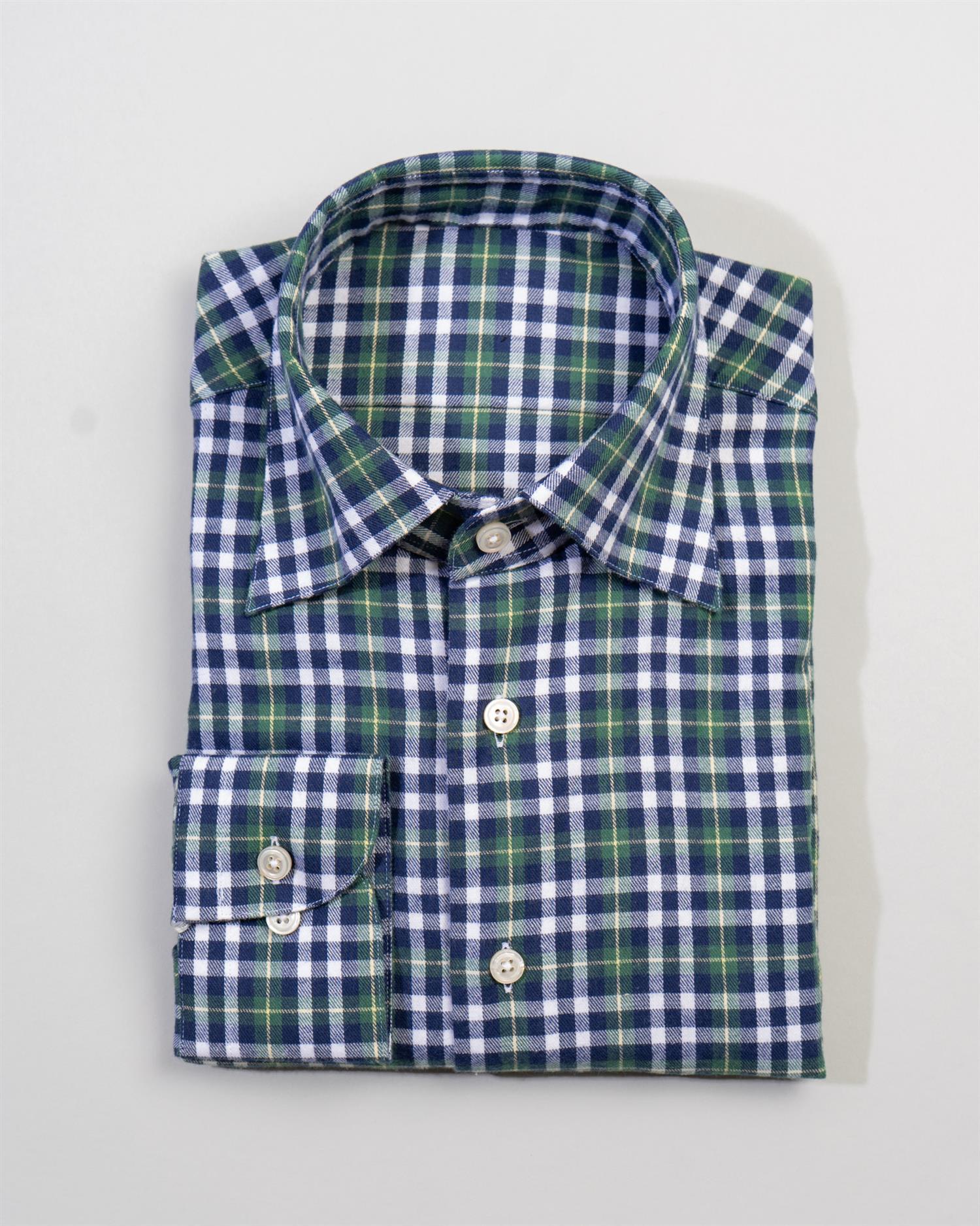 Skjorte - Flanell, tartan grønn