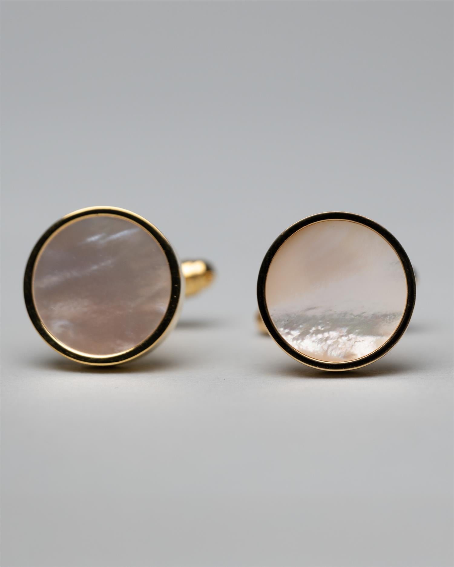 Mansjettknapper, Perlemor gull