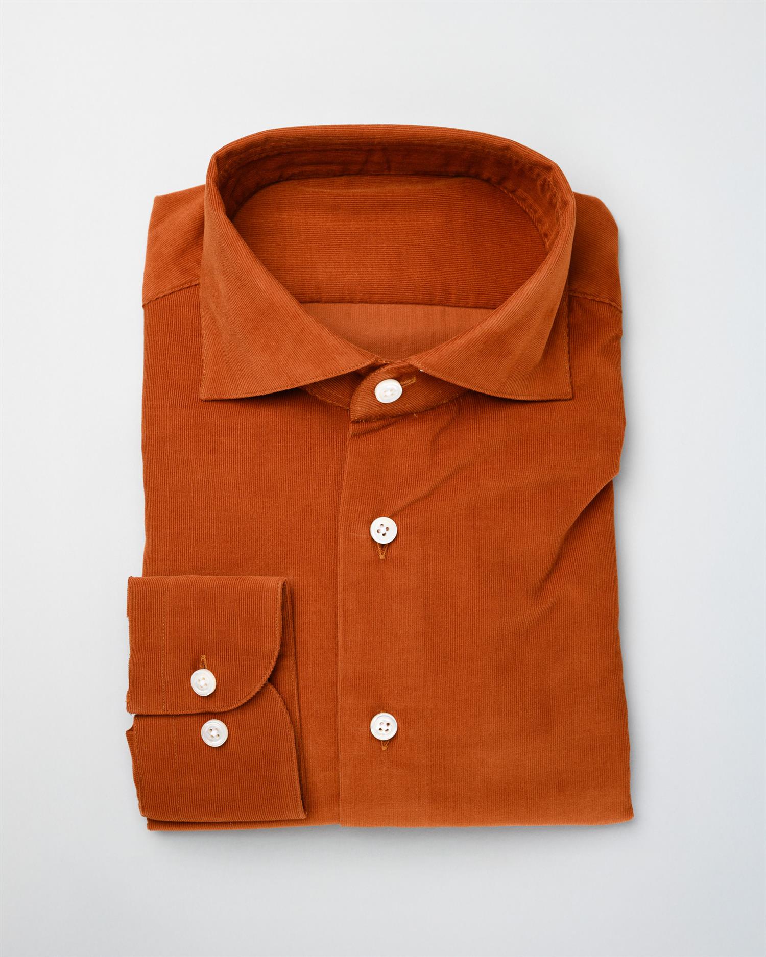 Skjorte - Kordfløyel, rustrød