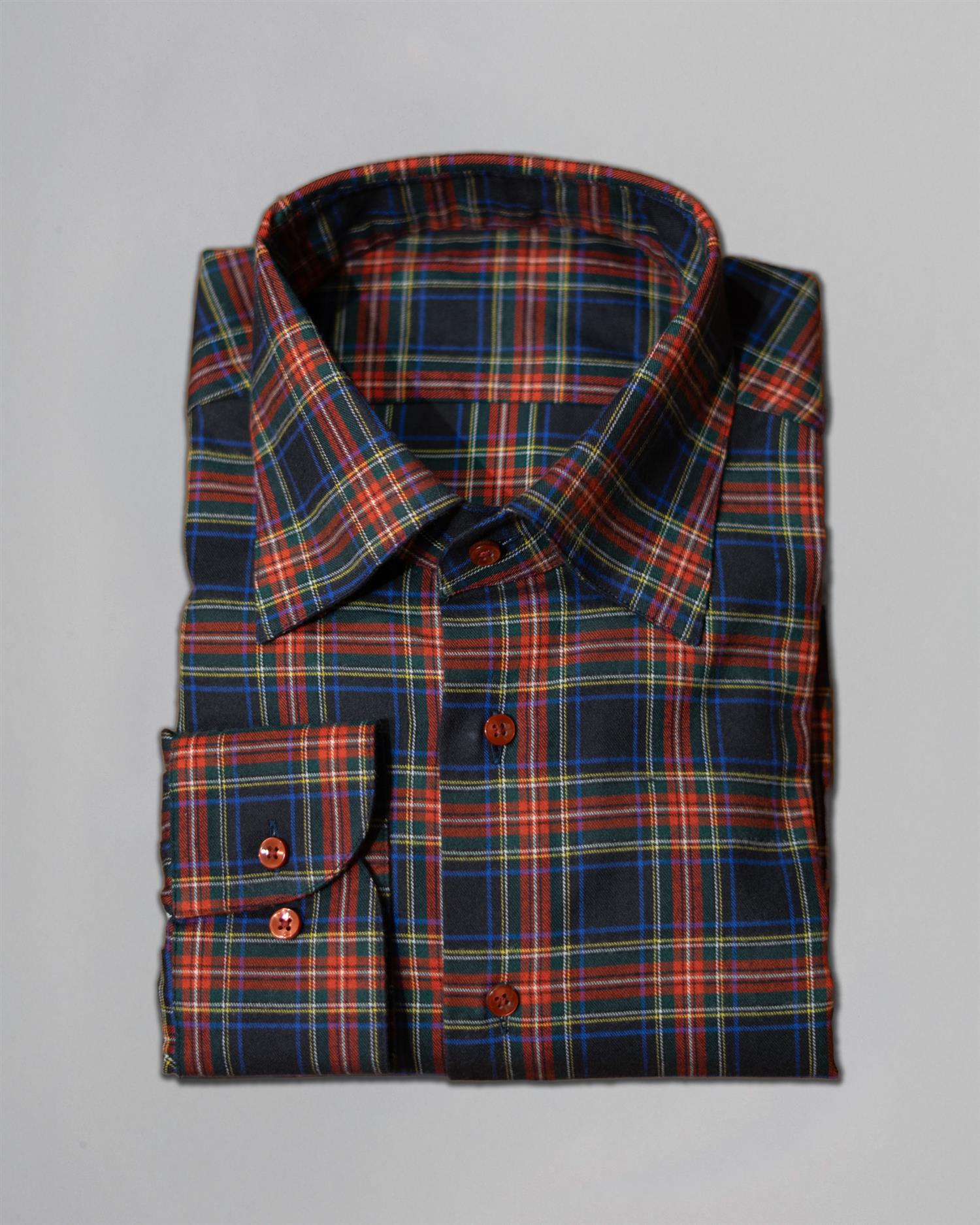Skjorte - Flanell tartan, rød