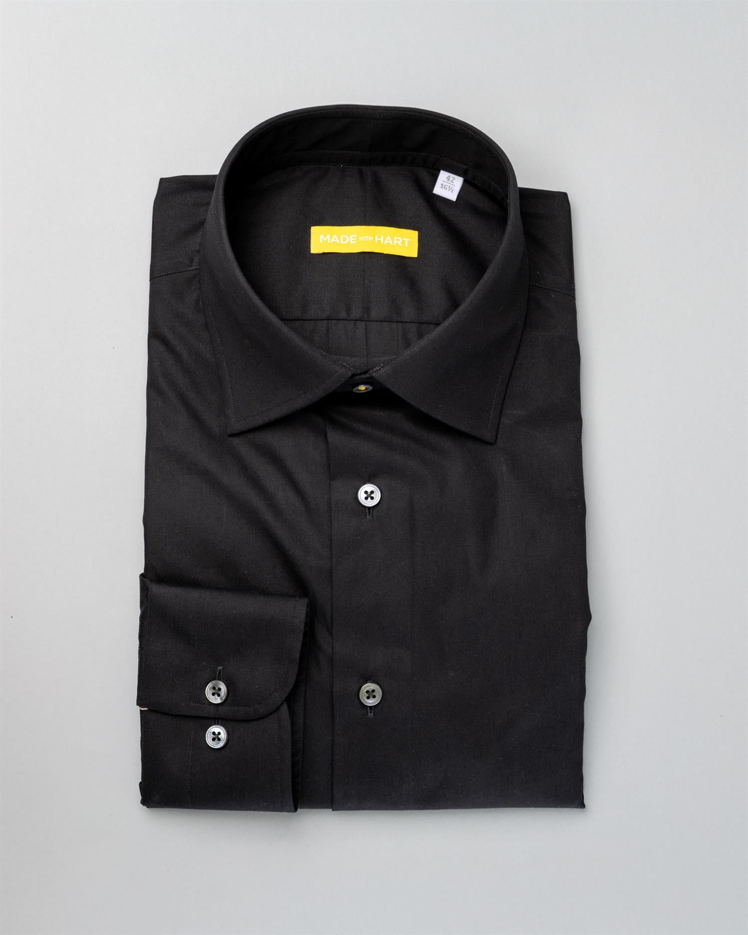 Skjorte - Poplin, sort