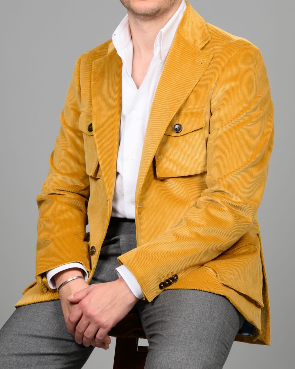 Blazer - Kordfløyel safari, gul