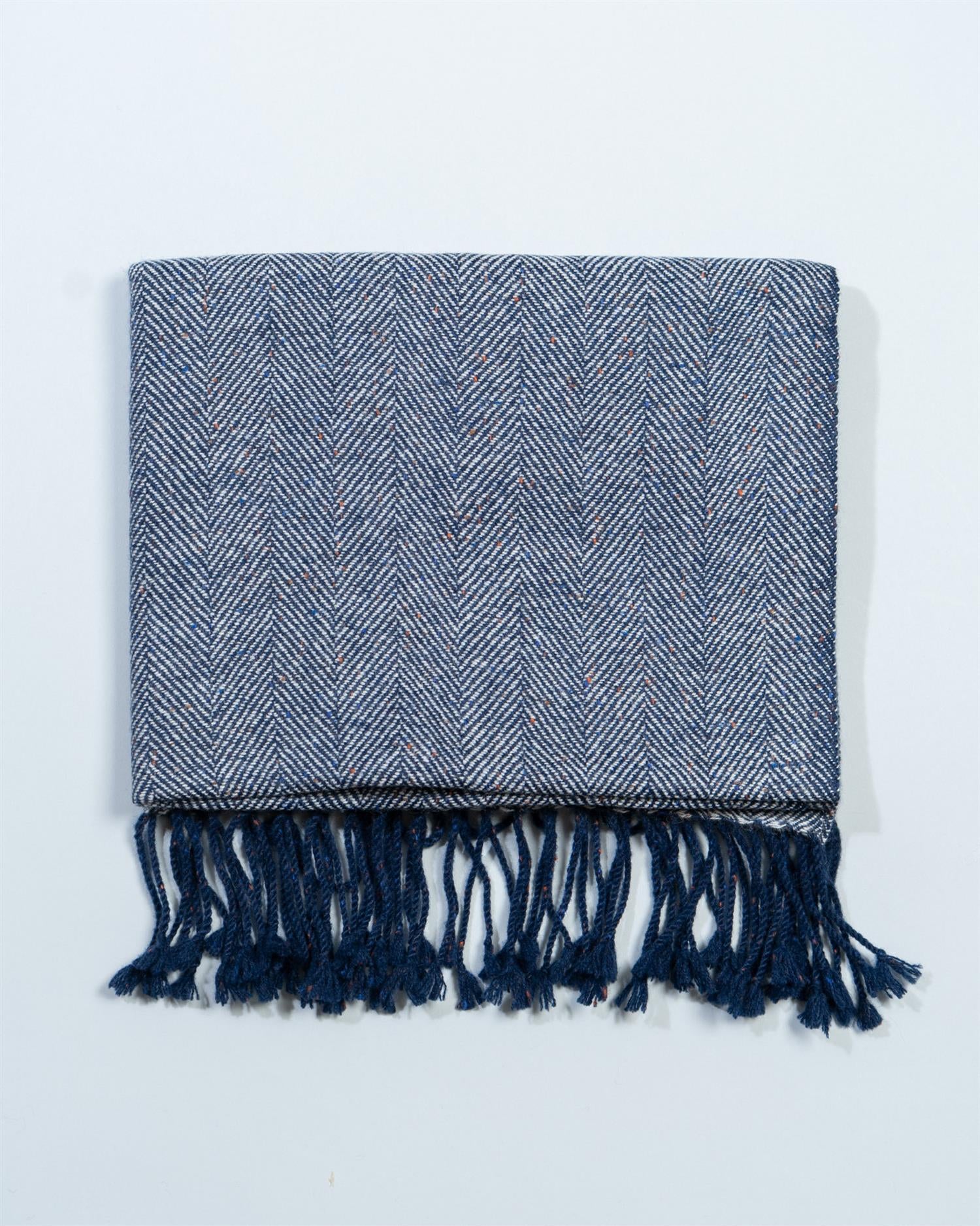 Skjerf - Kasjmir, marineblå donegal