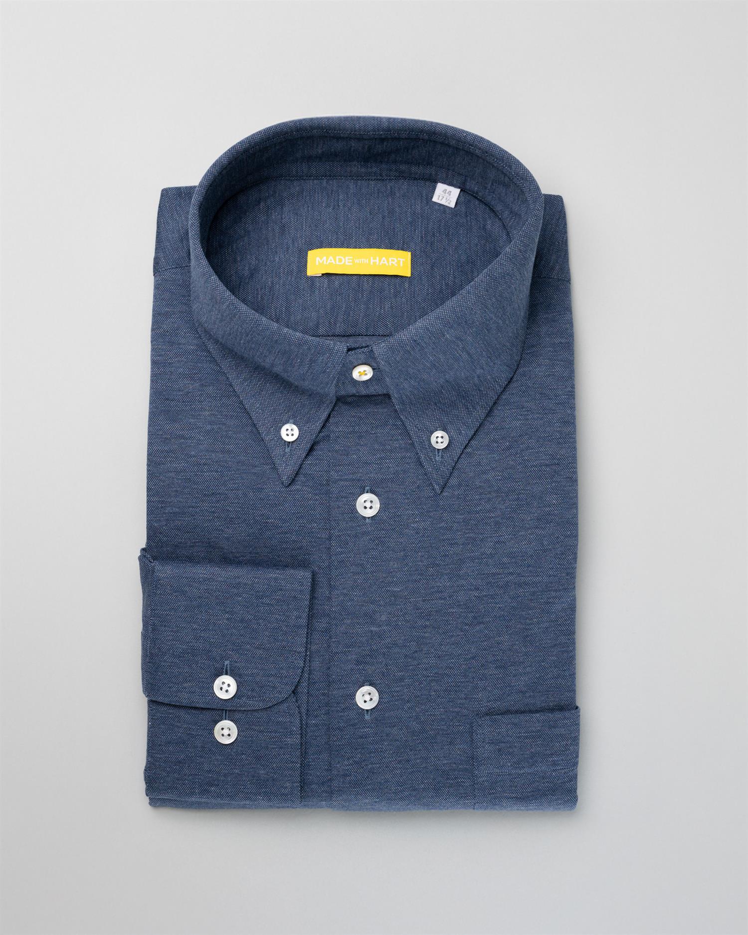 Skjorte - Pique, blå